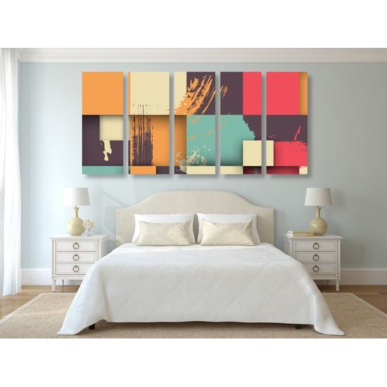 5-dielny obraz nádherná umelecká abstrakcia