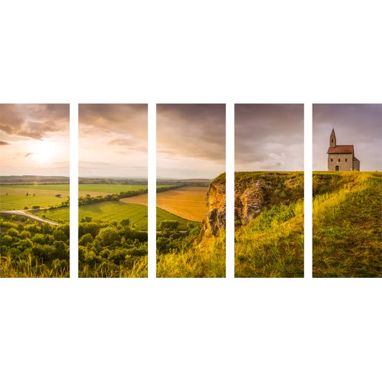 5-dielny obraz Nitrianský kostolík na skale