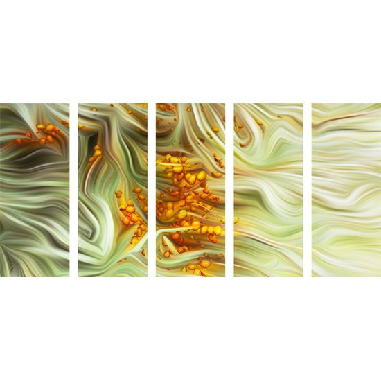 5-dielny obraz rakytník v abstraktnom prevedení