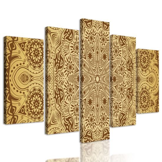 5-dielny obraz zlatá luxusná Mandala