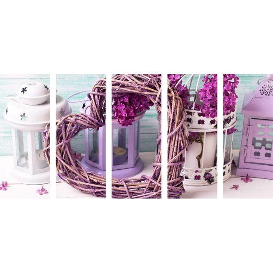 5-dielny obraz zátišie plné lásky