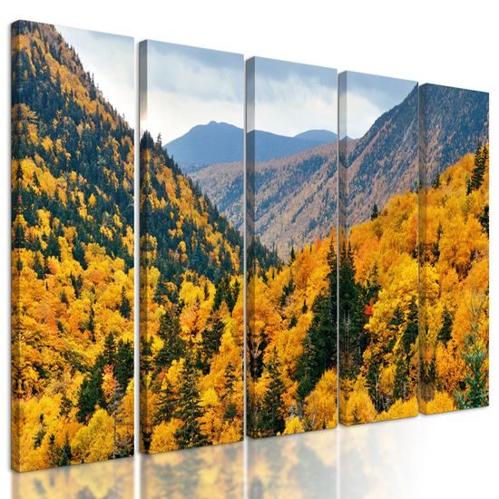 5-dielny obraz pohľad na jarnú krajinu