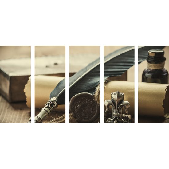 5-dielny obraz historický list