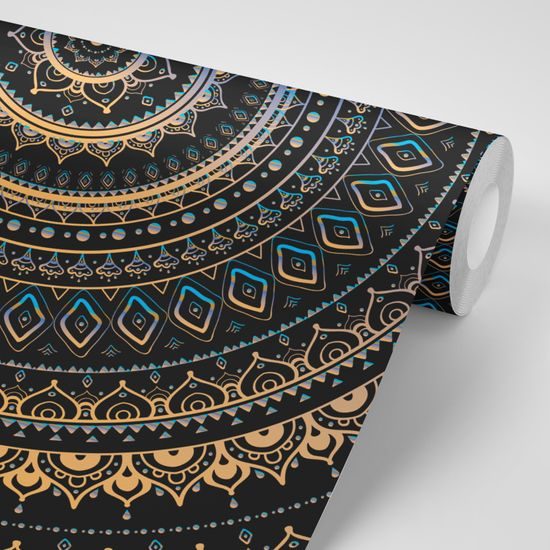 Tapeta krásna modro zlatá Mandala