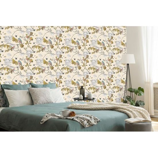 Samolepiaca tapeta krásne vtáčiky na konároch