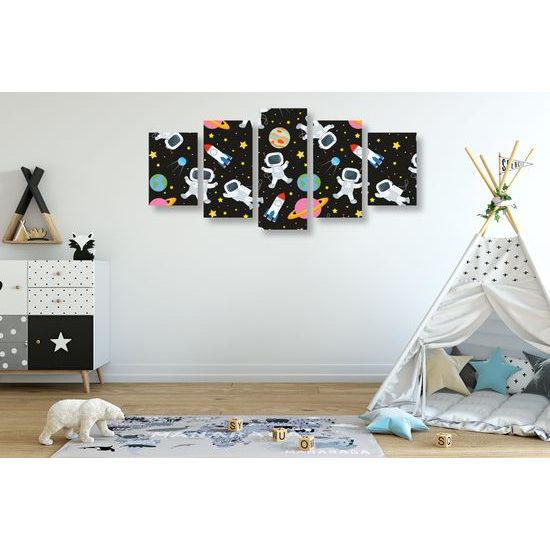 5-dielny obraz astronaut vo vesmíre