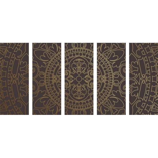 5-dielny obraz zlatý luxusný oranament