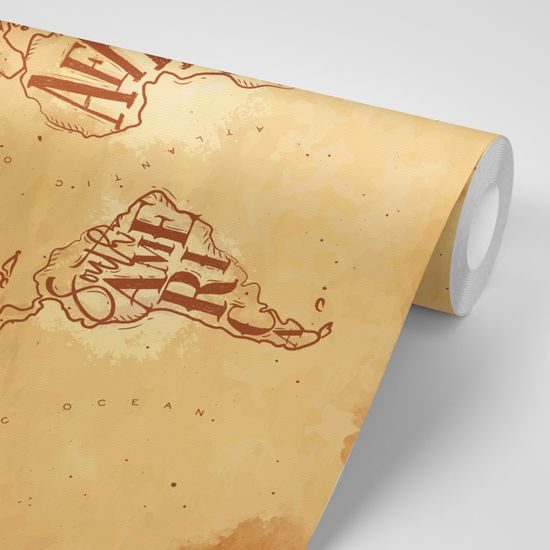 Samolepiaca tapeta abstraktná mapa celého sveta vo vintage prevedení