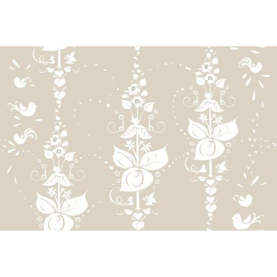 Tapeta jemné kvetinové liány v hnedom prevedení