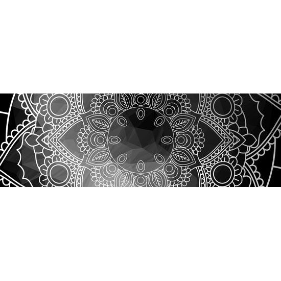 Obraz Mandala v čiernobielom prevedení