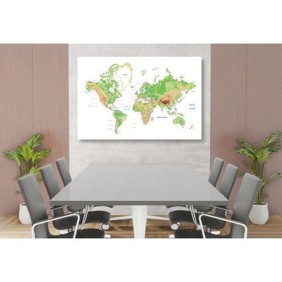 Obraz geografická mapa sveta