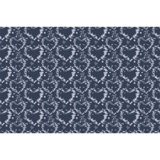 Tapeta romantické kvetinové srdcia na modrom pozadí