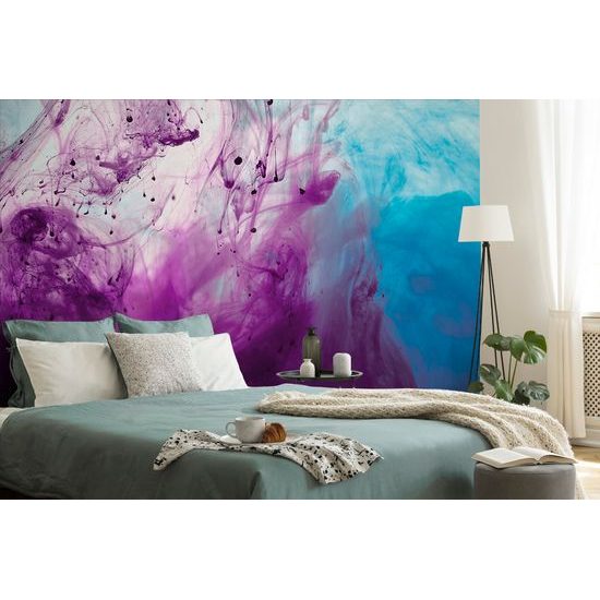 Zaujímavá samolepiaca tapeta abstrakcia vo fialovo-modrej farbe