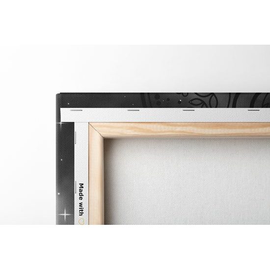 Obraz galaktická Mandala v čiernobielom prevedení