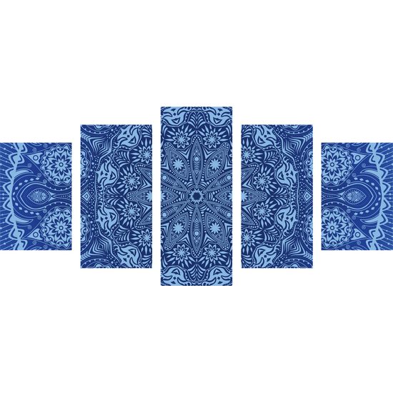 5-dielny obraz modrá luxusná Mandala