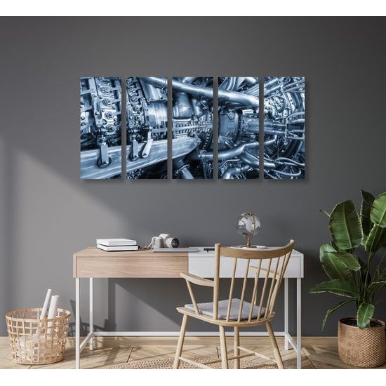 5-dielny obraz dokonale prepracovaný motor turbíny