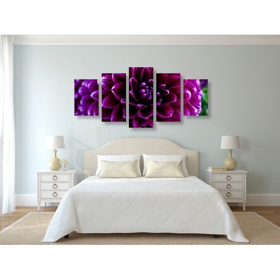 5-dielny obraz ohromný purpurový kvet