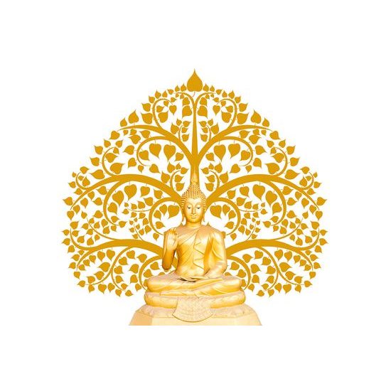 Originálna samolepiaca tapeta zlatý Budha pri strome života