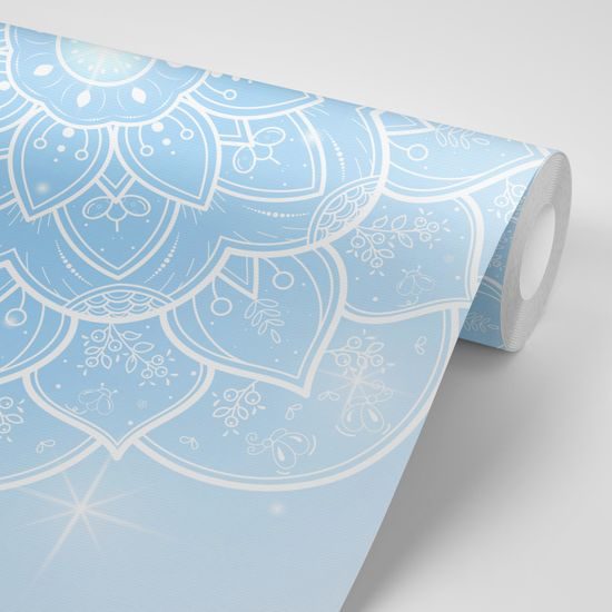 Samolepiaca tapeta bledomodrá Mandala s orientálnym nádychom