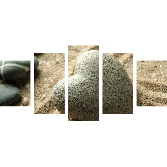 5-dielny obraz Zen kameň ako znak lásky
