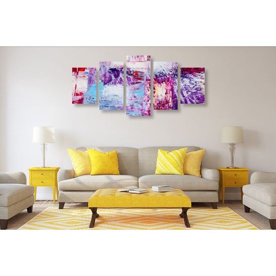 5-dielny obraz fialové abstraktné umenie