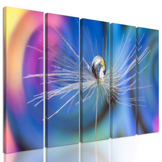 5-dielny obraz kvapka s zaujímavým pozadím