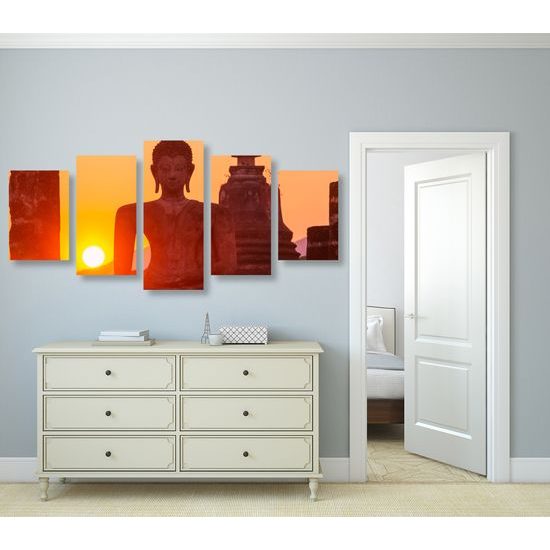 5-dielny obraz Budha v kamenom meste