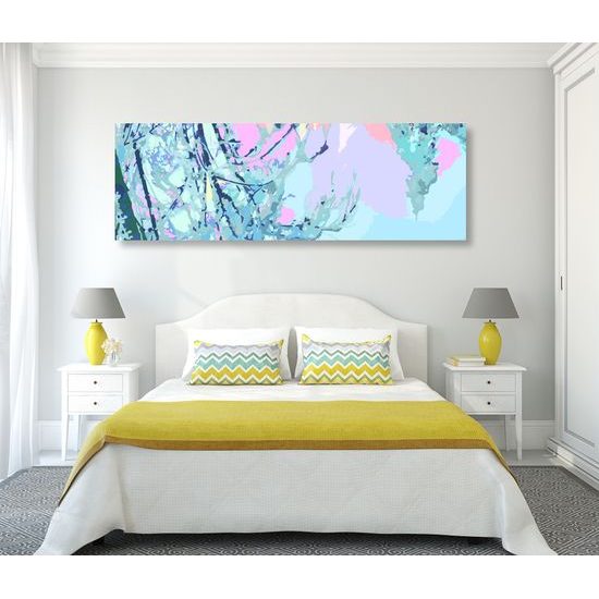 Obraz zasnežené vrcholce stromov