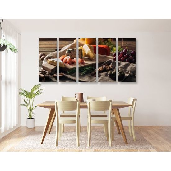 5-dielny obraz chutná romantická večera