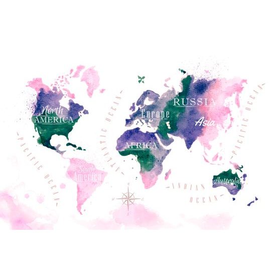 Obraz na korku mapa sveta v umeleckom prevedení