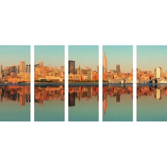 5-dielny obraz panoráma magického New Yorku