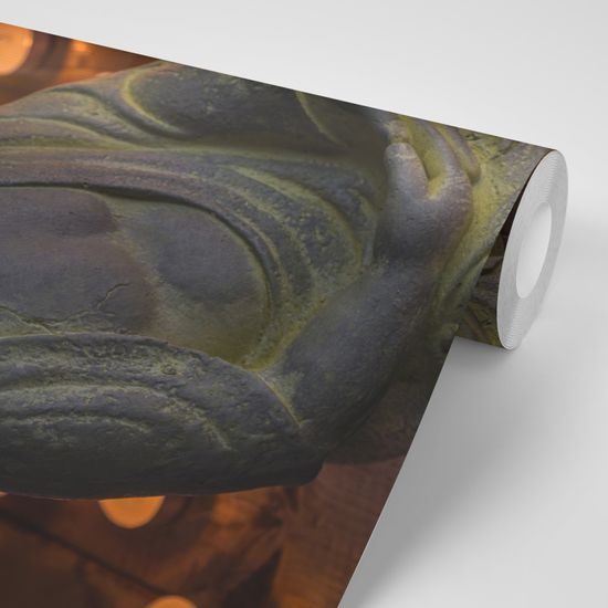 Samolepiaca fototapeta Budha v objatí sviečok