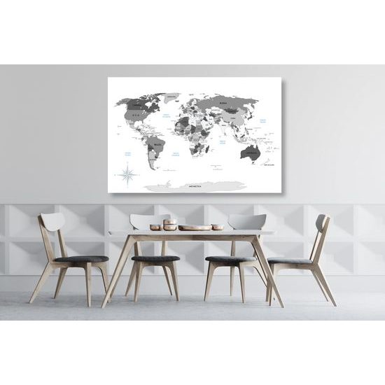 Obraz mapa s vyznačenými oceánmi