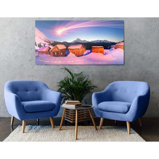 Obraz dedinka pod snehovou nadielkou