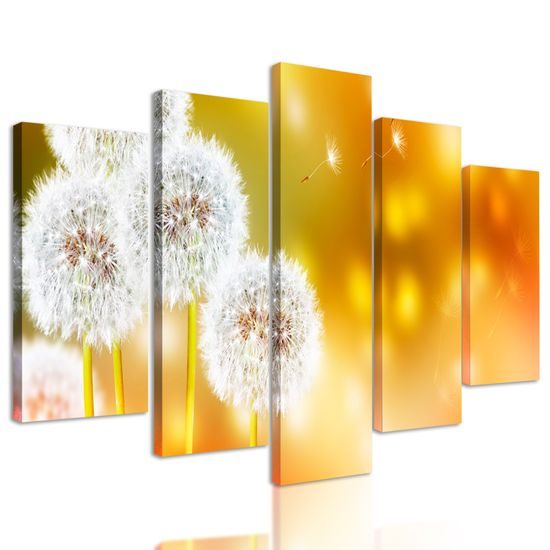 5-dielny obraz rozkvitnutá púpava