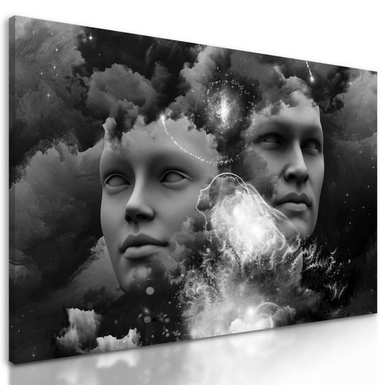 Obraz neobmedzená sila mysle v čiernobielom prevedení