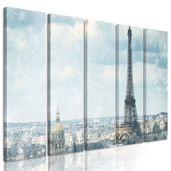 5-dielny obraz pohľad na zaujímavý Paríž