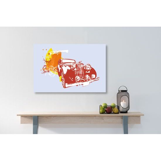 Obraz veterán na abstraktnom pozadí