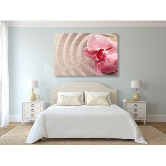 Obraz ružová orchidea v Zen zátiší