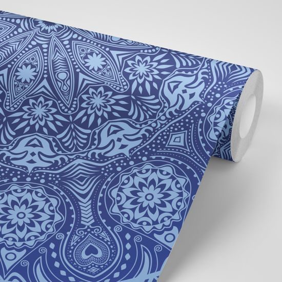 Tapeta modrá luxusná Mandala