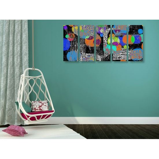 5-dielny obraz zaujímavá abstrakcia