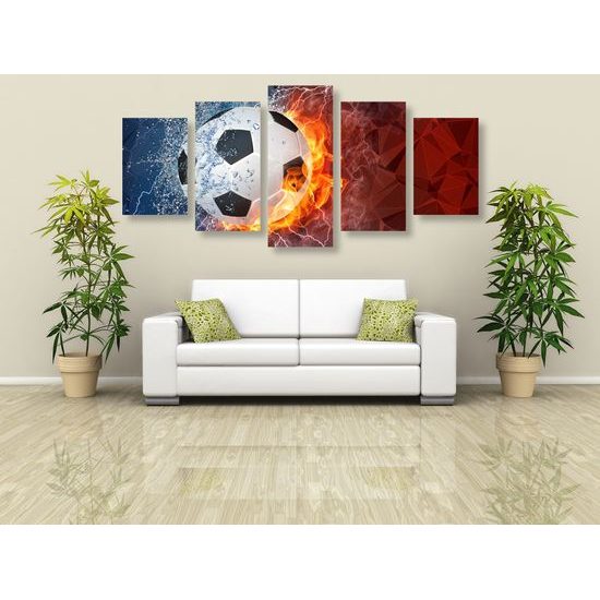 5-dielny obraz ohnivá lopta
