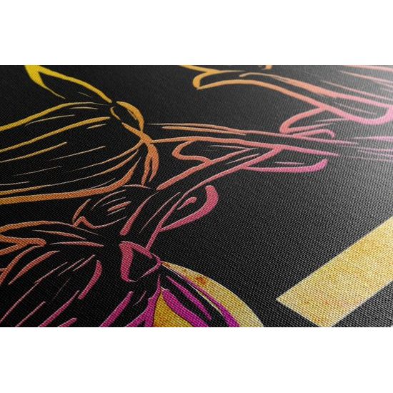 Obraz kvety v abstraktnom neónovom prevedení