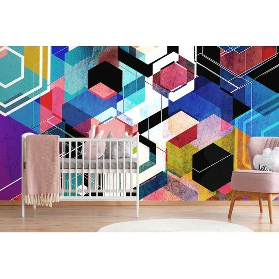 Samolepiaca tapeta abstrakcia geometrických tvarov