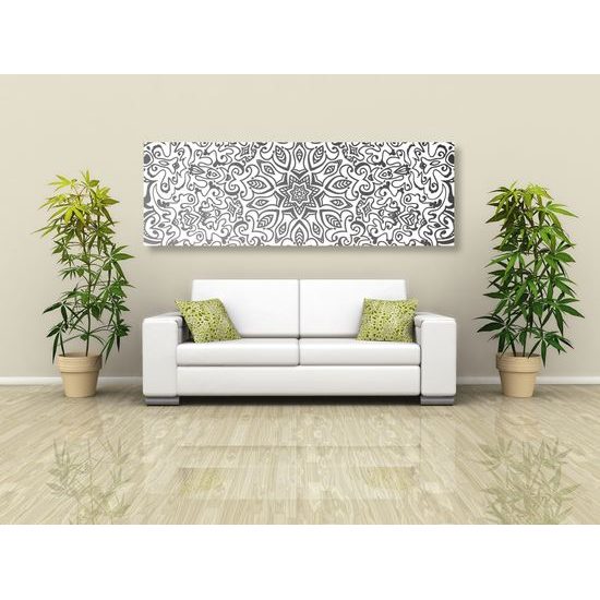 Obraz nádherná čiernobiela Mandala