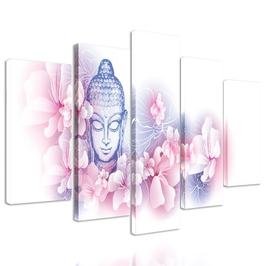 5-dielny obraz Budha v nežnom prevedení