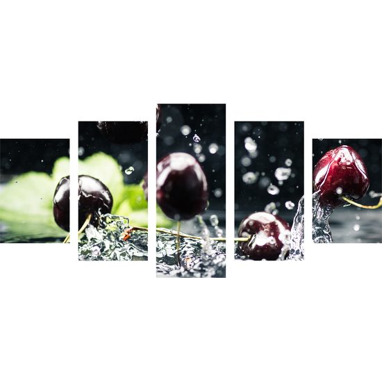 5-dielny obraz chutné šťavnaté čerešne