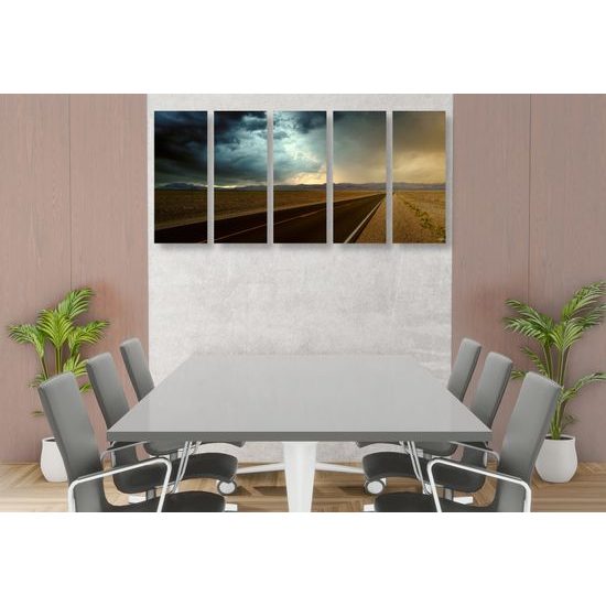 5-dielny obraz nekonečná cesta púšťou