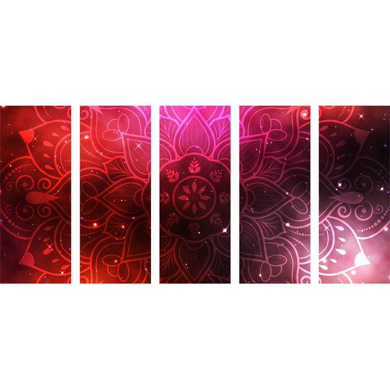 5-dielny obraz Mandala s vesmírnym pozadím