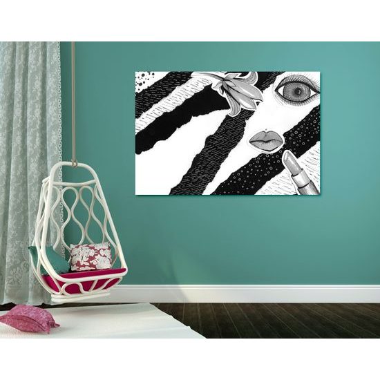 Obraz abstrakcia modernej krásy v čiernobielej farbe